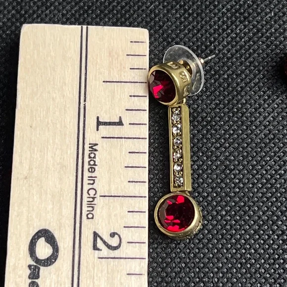 HEIDI DAUS "AN AFFAIR TO REMEMBER" 4 STRAND NECKLACE & EARRINGS SET Black & Red - Picture 13 of 14